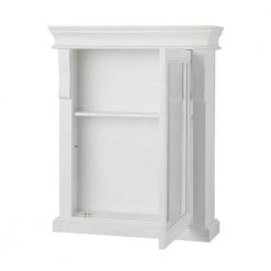 Home Decorators Collection Naples 25 in. W x 31 in. H x 8 in. D Framed Surface-Mount Bathroom Medicine Cabinet in White -Makeup Mirrors Sales Store white home decorators collection medicine cabinets with mirrors nawc2531 77 1000