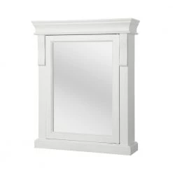 Home Decorators Collection Naples 25 in. W x 31 in. H x 8 in. D Framed Surface-Mount Bathroom Medicine Cabinet in White -Makeup Mirrors Sales Store white home decorators collection medicine cabinets with mirrors nawc2531 c3 1000