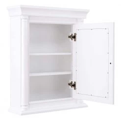Home Decorators Collection Strousse 24 in. W x 30 in. H Surface Mount Mirrored Medicine Cabinet in White -Makeup Mirrors Sales Store white home decorators collection medicine cabinets with mirrors srwc2430 77 1000