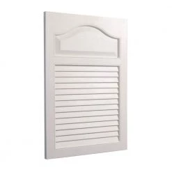JENSEN Louver 16.25 in. W x 24.5 in. H Medium Rectangular White Plastic Recessed Medicine Cabinet with Arched Plastic Door