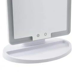 GloTech 11.8 in. x 17.7 in. Lighted Tabletop Makeup Mirror in White -Makeup Mirrors Sales Store white makeup mirrors 38719 1f 1000