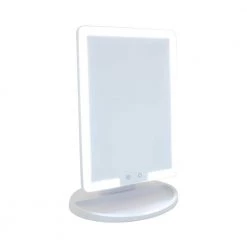 GloTech 11.8 in. x 17.7 in. Lighted Tabletop Makeup Mirror in White