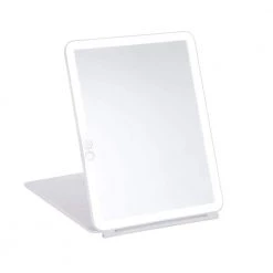 GloTech 7.7 in. x 11.5 in. x 1.2 in. Slim Pad LED Freestanding Bathroom Makeup Mirror in White