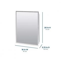 Glacier Bay 16 in. W x 20 in. H X 4 in. D Recessed or Surface Mount Frameless Beveled Bathroom Medicine Cabinet -Makeup Mirrors Sales Store white medicine cabinets with mirrors mp109 1f 1000