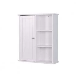Unbranded 23.62 in. W x 7.1 in. H D x 28 in. H Rectangular White Wooden Surface Mount Medicine Cabinet without Mirror