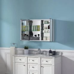 OVE Decors Galway 30 in. x 24 in. Recessed or Surface Mount Medicine Cabinet with Mirror -Makeup Mirrors Sales Store white ove decors medicine cabinets with mirrors 15vmc galw30 00 77 1000