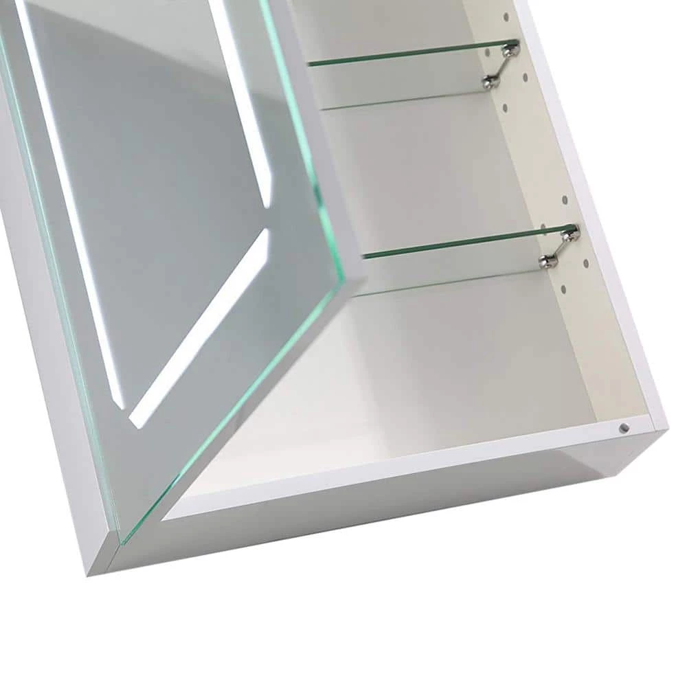 Vanity Art 20 in. x 25 in. x 6 in. LED Lighted Surface Mount Medicine Cabinet in White 4 Vanity Art 20 in. x 25 in. x 6 in. LED Lighted Surface Mount Medicine Cabinet in White - Image 2