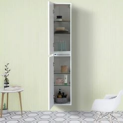 Vanity Art 12 in. x 63 in. x 12 in. Wall Hung Bathroom Medicine Cabinet in White -Makeup Mirrors Sales Store white vanity art medicine cabinets without mirrors va6011w 4f 1000