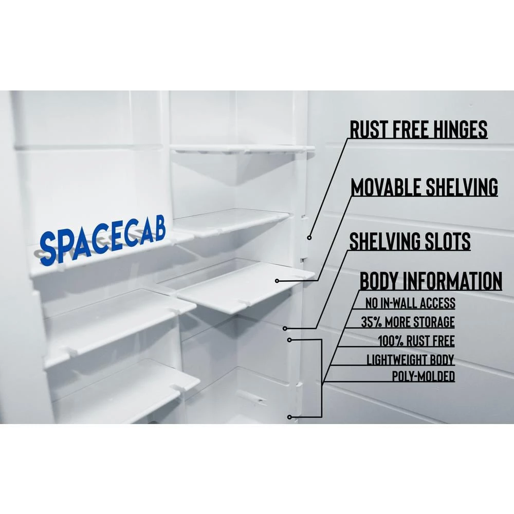 ZACA SPACECAB Media 16 in. x 26 in. x 3-1/2 in. Frameless Recessed 1-Door Medicine Cabinet with 6-Shelves and Polished Edge Mirror 11 ZACA SPACECAB Media 16 in. x 26 in. x 3-1/2 in. Frameless Recessed 1-Door Medicine Cabinet with 6-Shelves and Polished Edge Mirror - Image 9