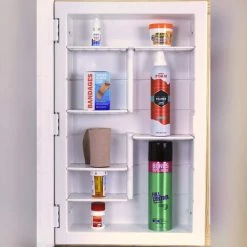 ZACA SPACECAB Vega 16 in. x 26 in. x 3-1/2 in. Frameless Recessed 1-Door Medicine Cabinet with 6-Shelves and 4 Groove Mirror -Makeup Mirrors Sales Store white zaca spacecab medicine cabinets with mirrors 24 2 26 00 1d 1000