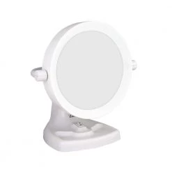 Zadro 17.5 in. L x 11 in. W Fluorescent Angle Adjustable Freestanding Bi-View 10X/1X Vanity Beauty Makeup Mirror in White -Makeup Mirrors Sales Store white zadro makeup mirrors max110 44 1000